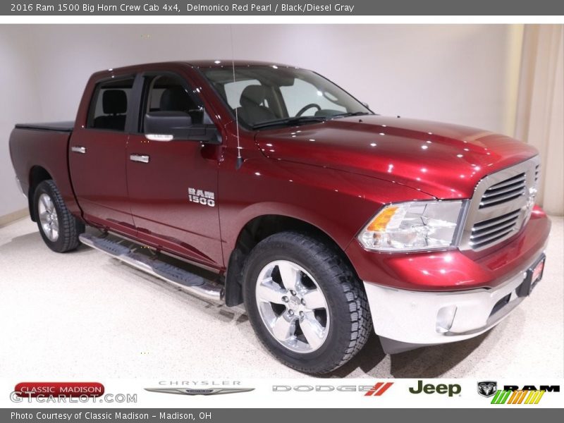Delmonico Red Pearl / Black/Diesel Gray 2016 Ram 1500 Big Horn Crew Cab 4x4