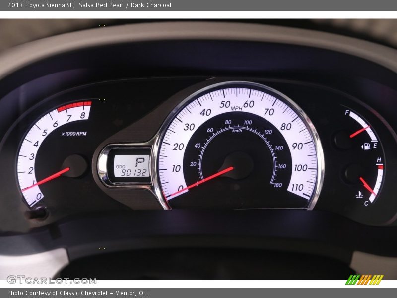 Salsa Red Pearl / Dark Charcoal 2013 Toyota Sienna SE
