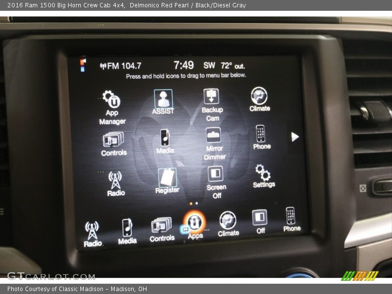 Controls of 2016 1500 Big Horn Crew Cab 4x4
