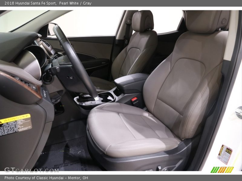 Pearl White / Gray 2018 Hyundai Santa Fe Sport