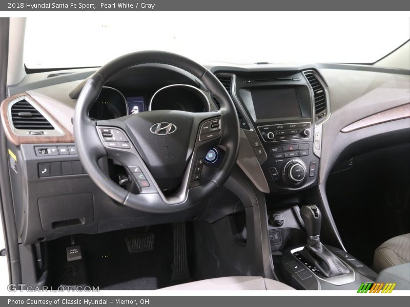 Pearl White / Gray 2018 Hyundai Santa Fe Sport