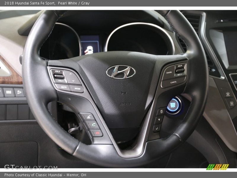Pearl White / Gray 2018 Hyundai Santa Fe Sport