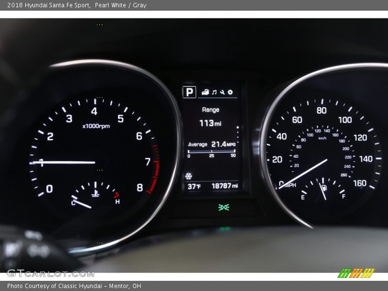 Pearl White / Gray 2018 Hyundai Santa Fe Sport