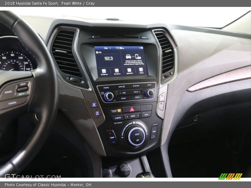 Pearl White / Gray 2018 Hyundai Santa Fe Sport