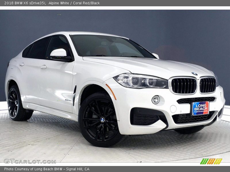 Alpine White / Coral Red/Black 2018 BMW X6 sDrive35i