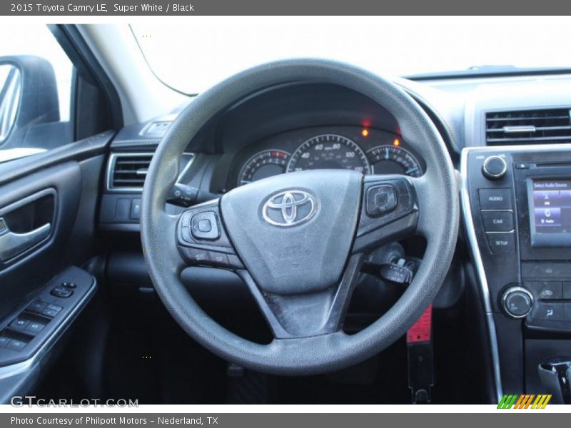 Super White / Black 2015 Toyota Camry LE