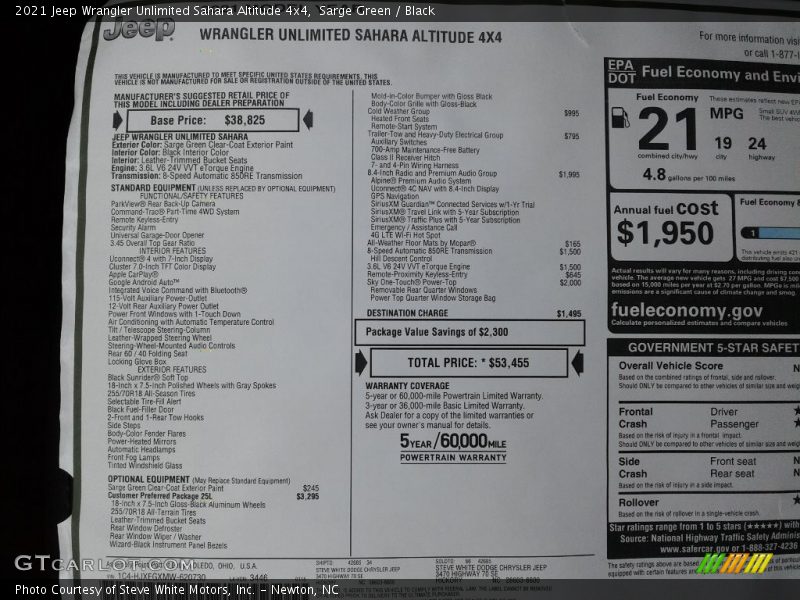 Sarge Green / Black 2021 Jeep Wrangler Unlimited Sahara Altitude 4x4