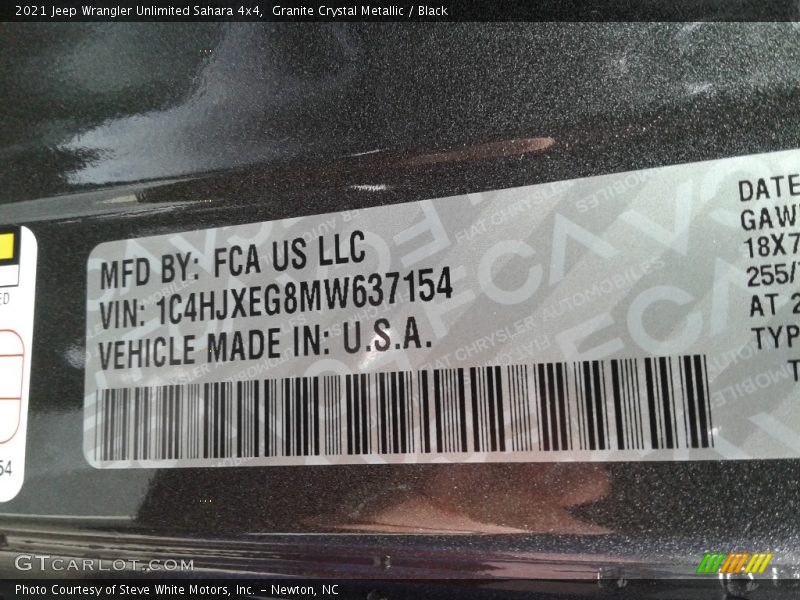 Granite Crystal Metallic / Black 2021 Jeep Wrangler Unlimited Sahara 4x4