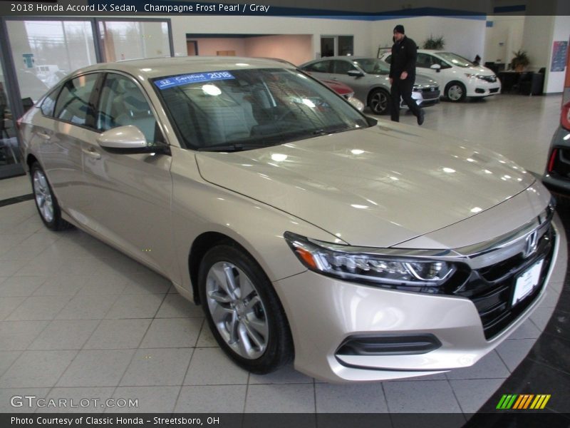 Champagne Frost Pearl / Gray 2018 Honda Accord LX Sedan