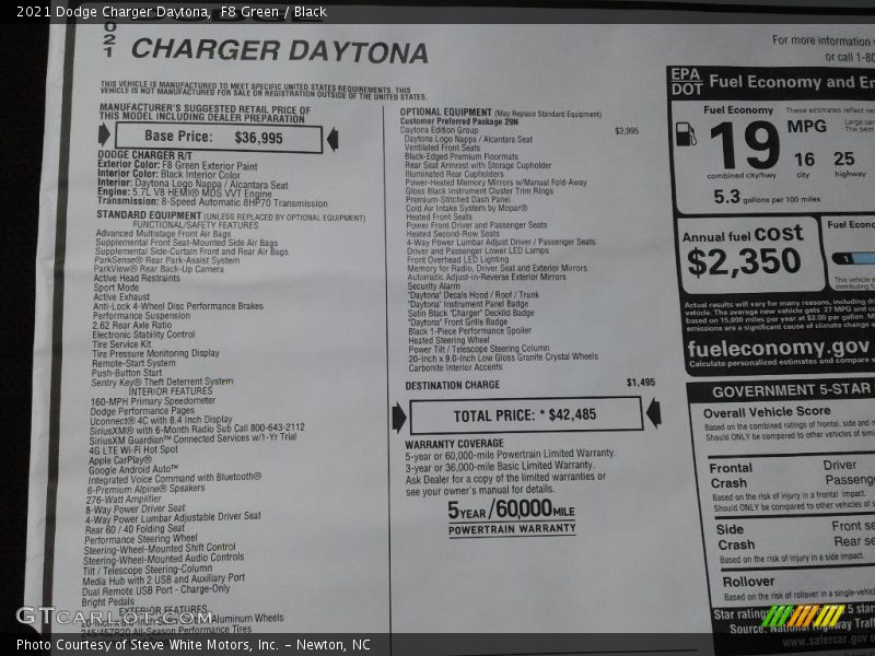 F8 Green / Black 2021 Dodge Charger Daytona