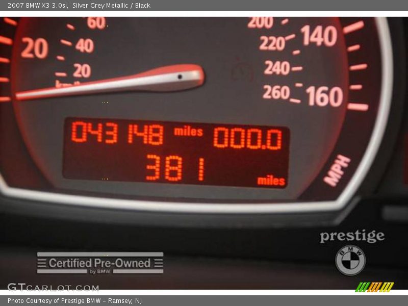 Silver Grey Metallic / Black 2007 BMW X3 3.0si