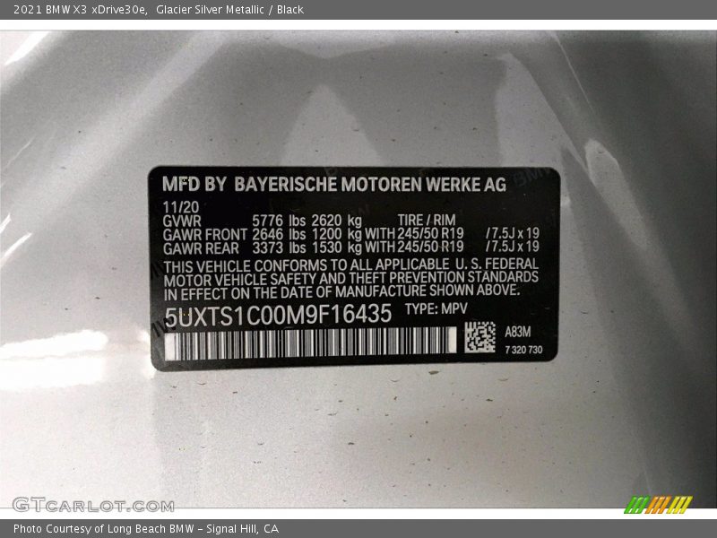 2021 X3 xDrive30e Glacier Silver Metallic Color Code A83