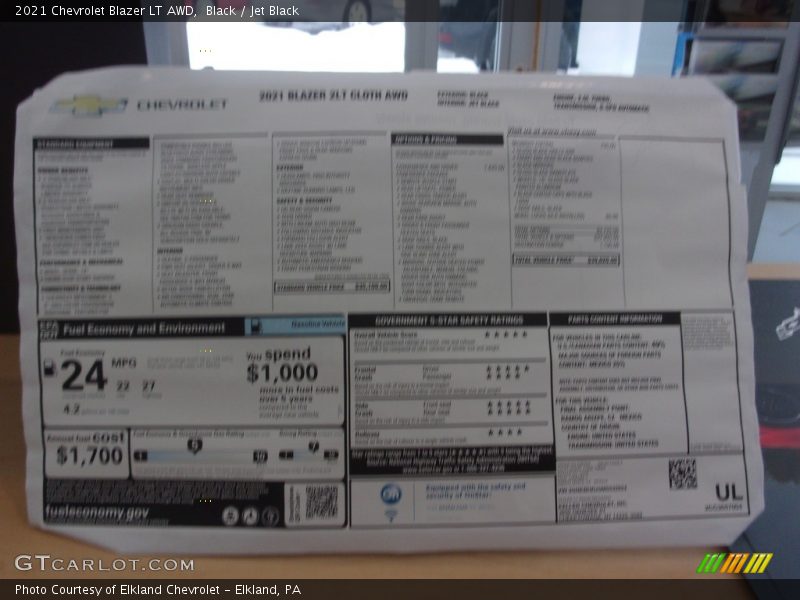 Black / Jet Black 2021 Chevrolet Blazer LT AWD