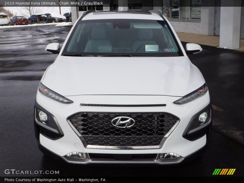 Chalk White / Gray/Black 2019 Hyundai Kona Ultimate