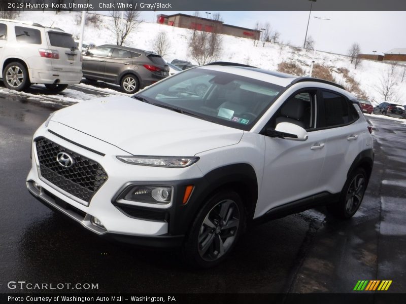 Chalk White / Gray/Black 2019 Hyundai Kona Ultimate