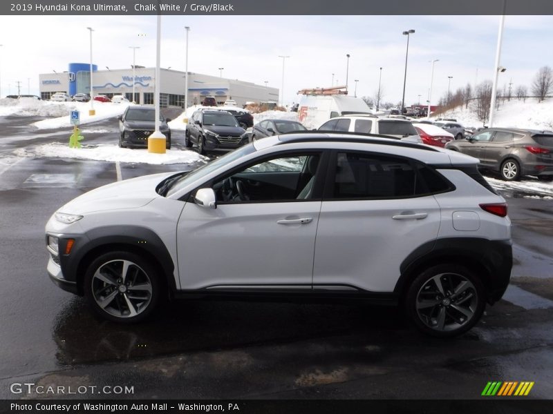 Chalk White / Gray/Black 2019 Hyundai Kona Ultimate