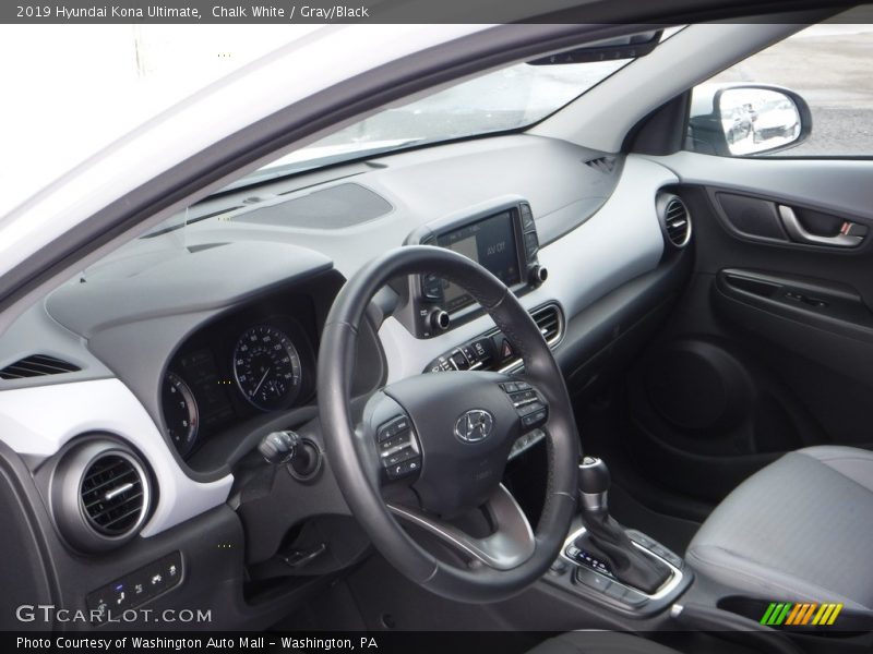 Chalk White / Gray/Black 2019 Hyundai Kona Ultimate