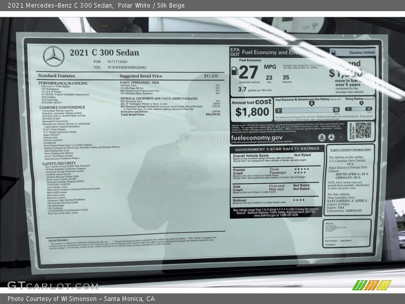 Polar White / Silk Beige 2021 Mercedes-Benz C 300 Sedan