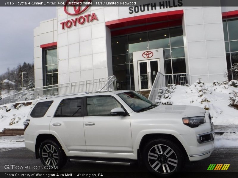 Blizzard White Pearl / Limited Redwood 2016 Toyota 4Runner Limited 4x4