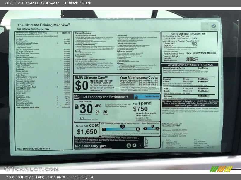 Jet Black / Black 2021 BMW 3 Series 330i Sedan