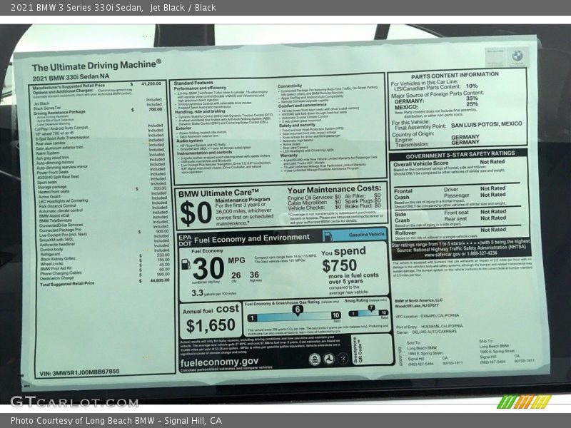 Jet Black / Black 2021 BMW 3 Series 330i Sedan