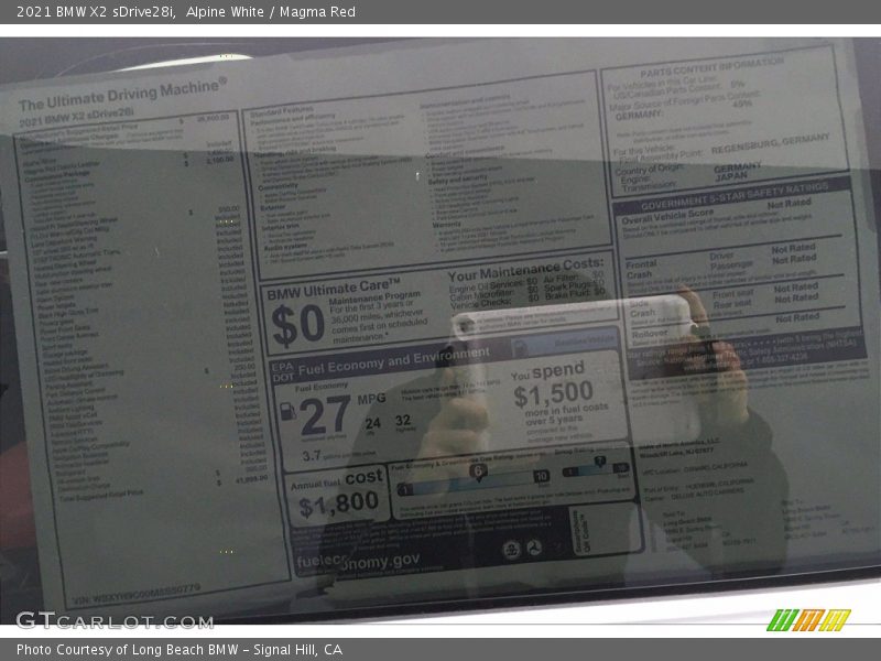 Alpine White / Magma Red 2021 BMW X2 sDrive28i