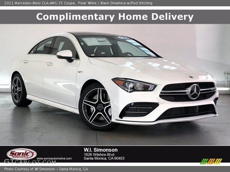 Polar White / Black Dinamica w/Red Stitching 2021 Mercedes-Benz CLA AMG 35 Coupe