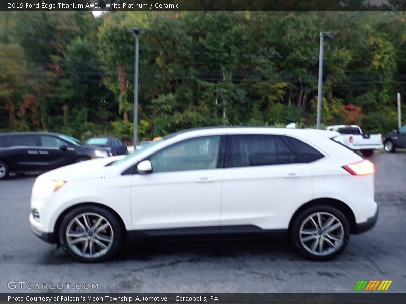 White Platinum / Ceramic 2019 Ford Edge Titanium AWD