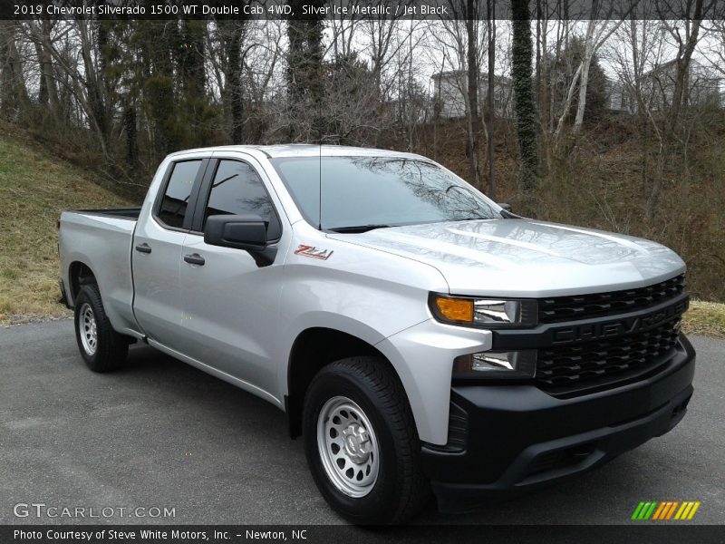 Silver Ice Metallic / Jet Black 2019 Chevrolet Silverado 1500 WT Double Cab 4WD
