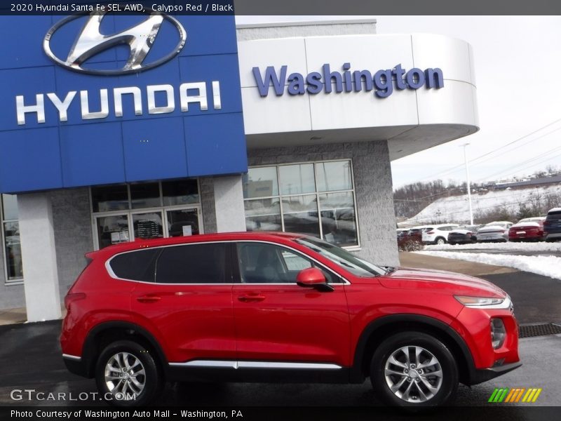 Calypso Red / Black 2020 Hyundai Santa Fe SEL AWD