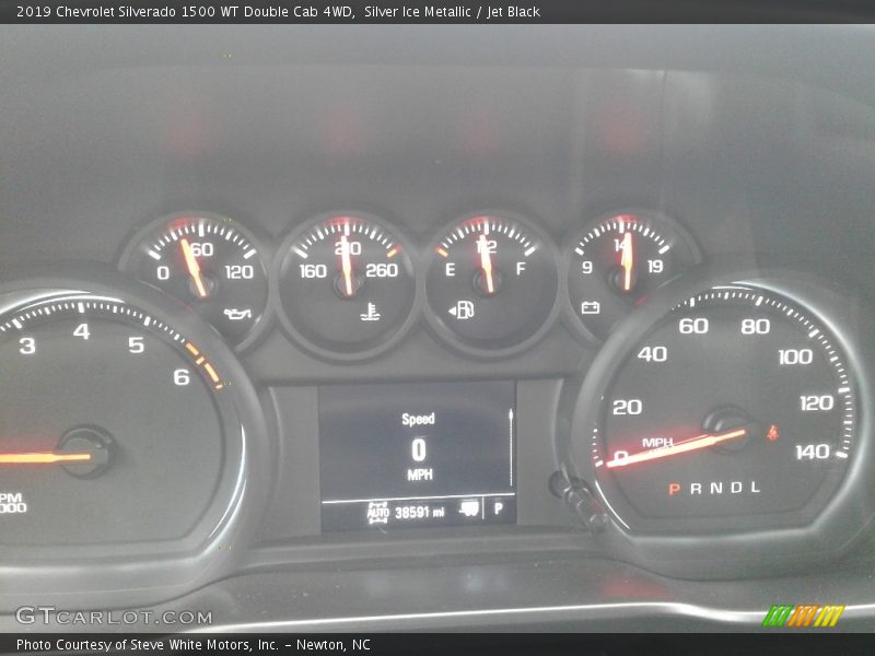 Silver Ice Metallic / Jet Black 2019 Chevrolet Silverado 1500 WT Double Cab 4WD