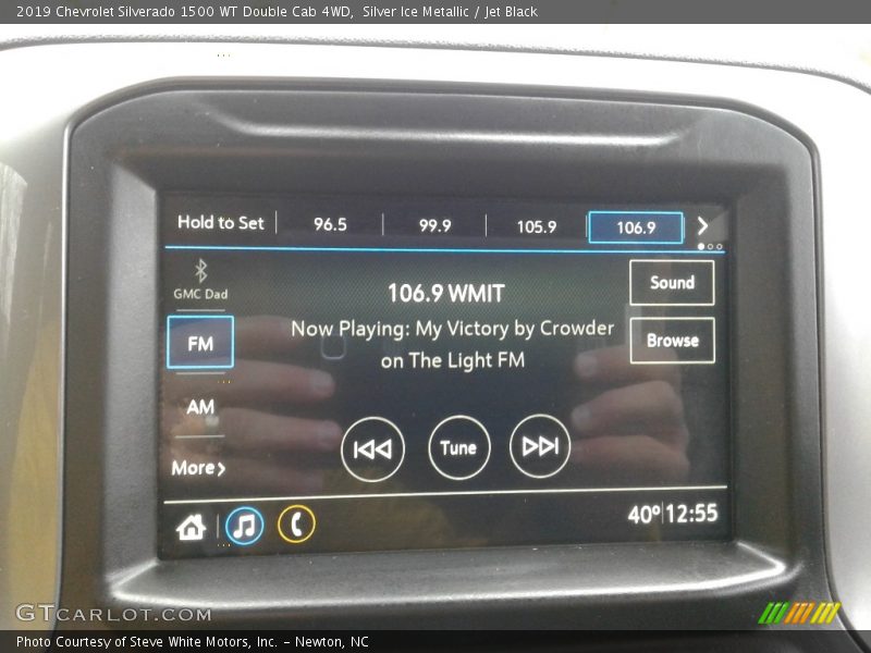 Silver Ice Metallic / Jet Black 2019 Chevrolet Silverado 1500 WT Double Cab 4WD
