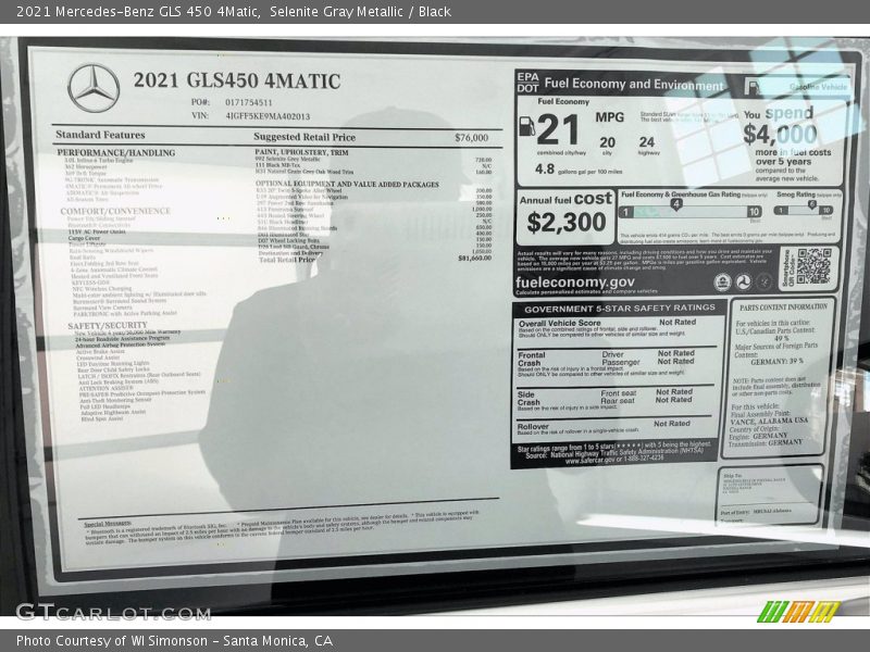 Selenite Gray Metallic / Black 2021 Mercedes-Benz GLS 450 4Matic