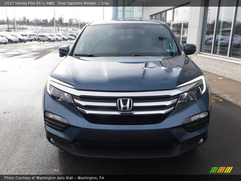 Steel Sapphire Metallic / Gray 2017 Honda Pilot EX-L AWD