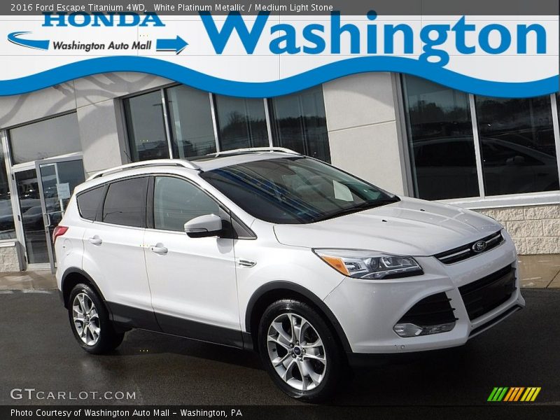 White Platinum Metallic / Medium Light Stone 2016 Ford Escape Titanium 4WD