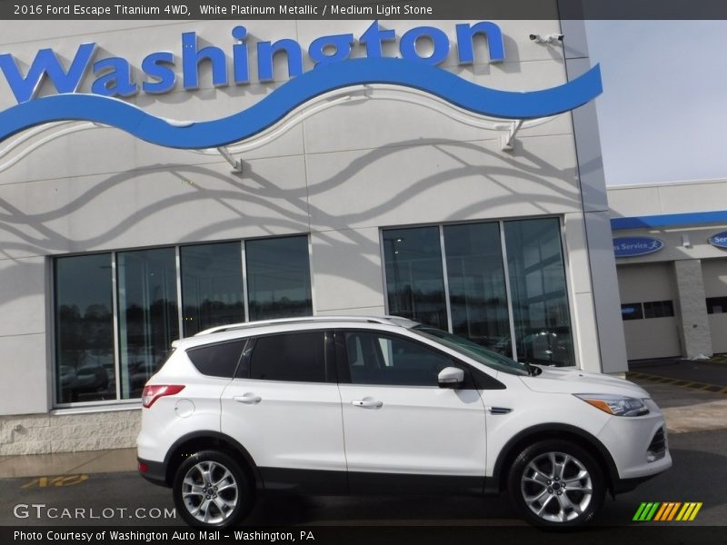 White Platinum Metallic / Medium Light Stone 2016 Ford Escape Titanium 4WD