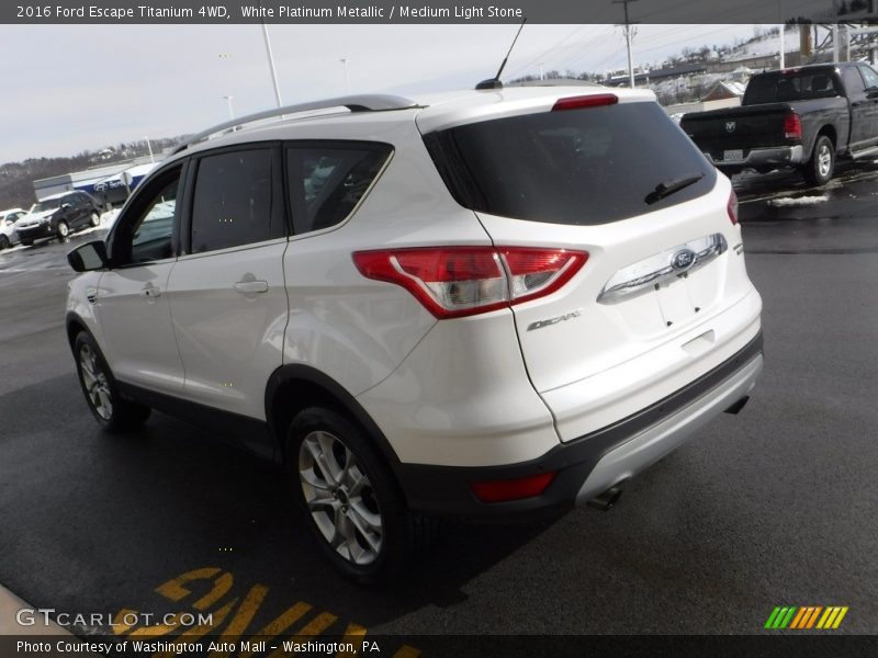 White Platinum Metallic / Medium Light Stone 2016 Ford Escape Titanium 4WD