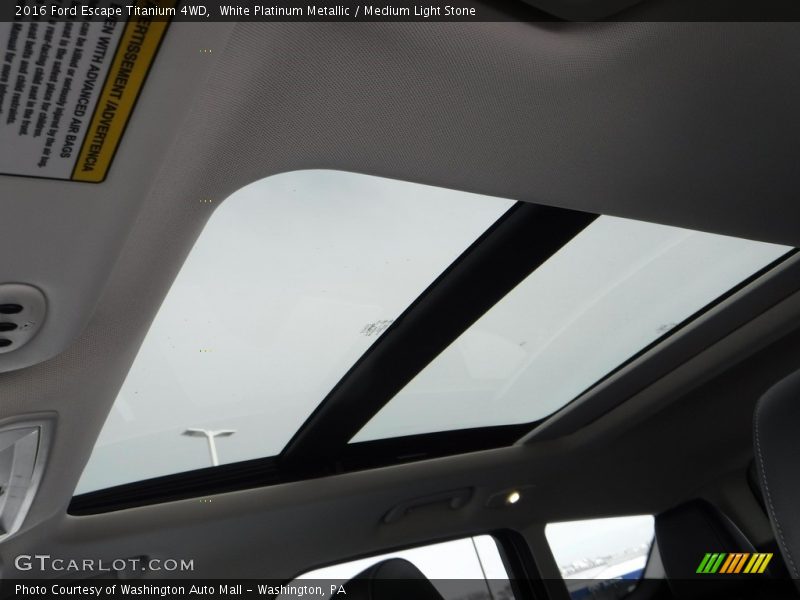 White Platinum Metallic / Medium Light Stone 2016 Ford Escape Titanium 4WD