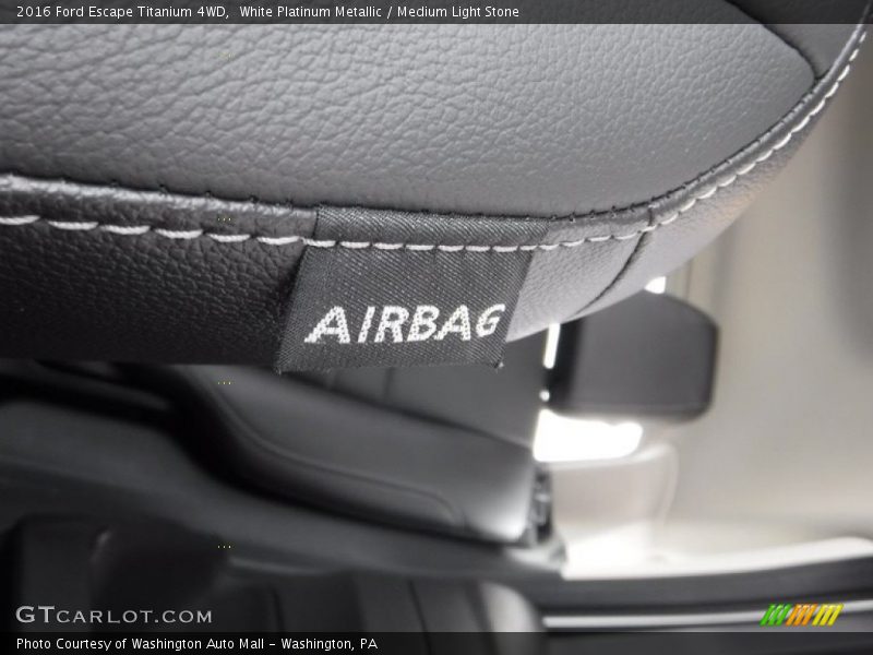 White Platinum Metallic / Medium Light Stone 2016 Ford Escape Titanium 4WD