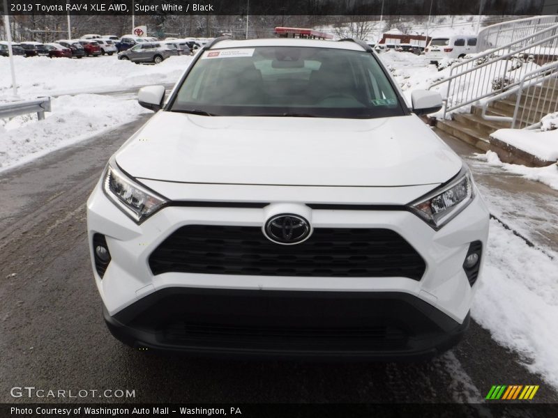Super White / Black 2019 Toyota RAV4 XLE AWD