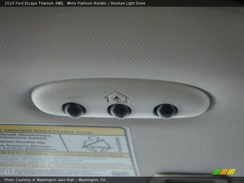 White Platinum Metallic / Medium Light Stone 2016 Ford Escape Titanium 4WD
