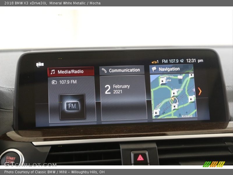 Mineral White Metallic / Mocha 2018 BMW X3 xDrive30i