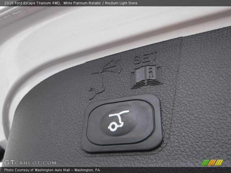 White Platinum Metallic / Medium Light Stone 2016 Ford Escape Titanium 4WD