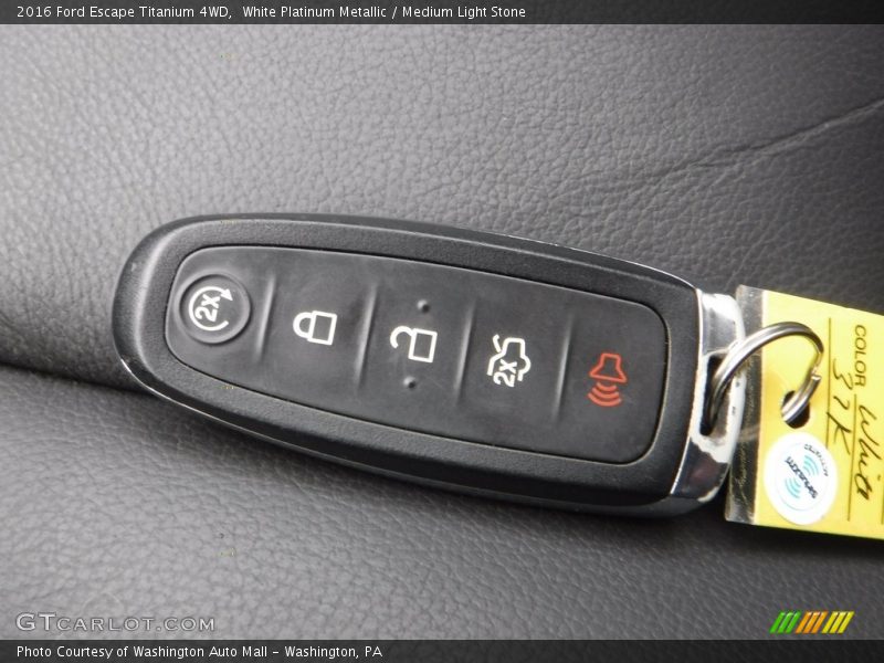 White Platinum Metallic / Medium Light Stone 2016 Ford Escape Titanium 4WD
