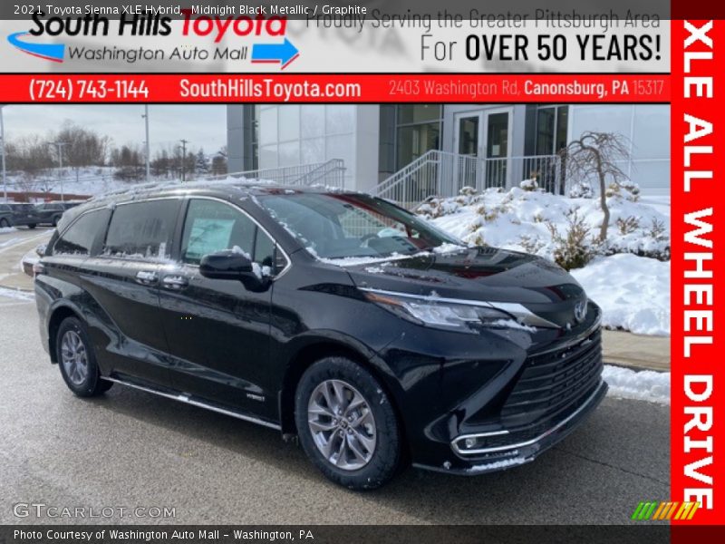 Midnight Black Metallic / Graphite 2021 Toyota Sienna XLE Hybrid