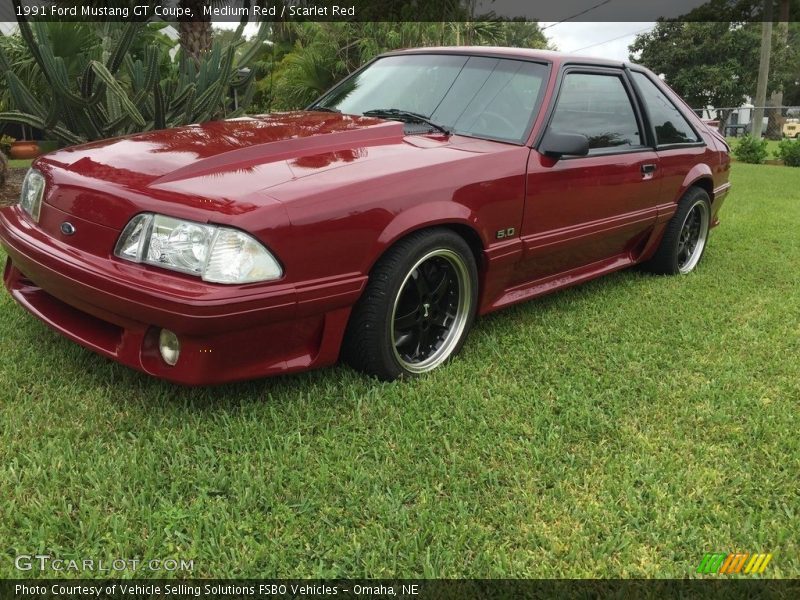 Medium Red / Scarlet Red 1991 Ford Mustang GT Coupe