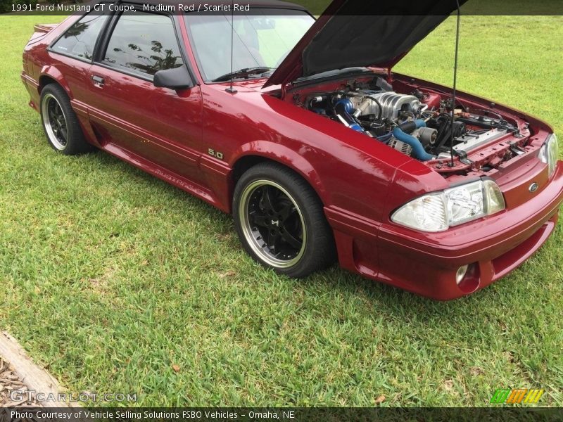 Medium Red / Scarlet Red 1991 Ford Mustang GT Coupe