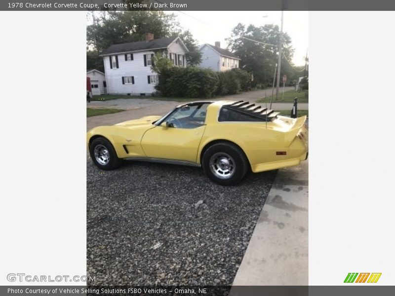 Corvette Yellow / Dark Brown 1978 Chevrolet Corvette Coupe