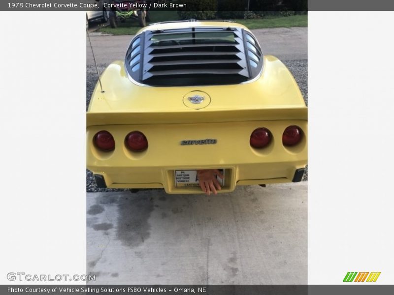 Corvette Yellow / Dark Brown 1978 Chevrolet Corvette Coupe