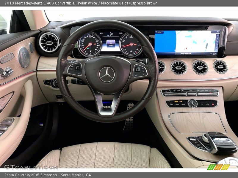 Polar White / Macchiato Beige/Espresso Brown 2018 Mercedes-Benz E 400 Convertible